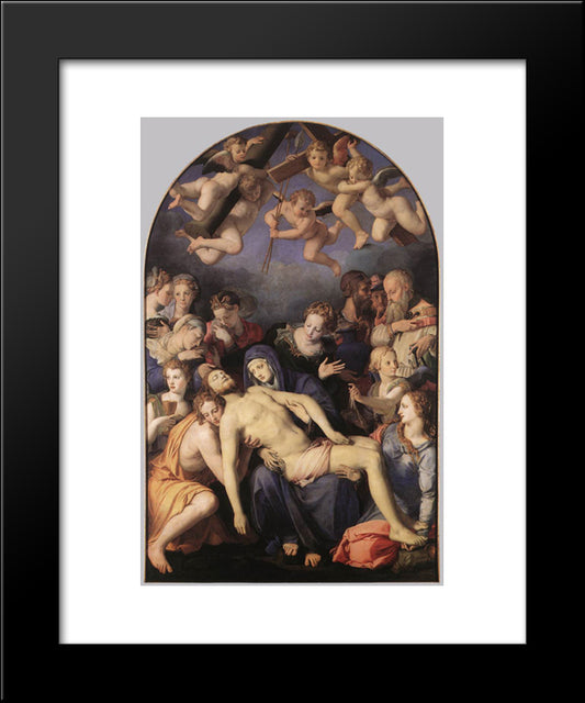 Deposition Of Christ 20x24 Black Modern Wood Framed Art Print Poster by Bronzino, Agnolo