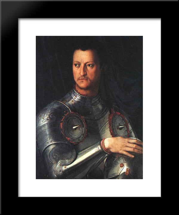 Cosimo I De' Medici In Armour 20x24 Black Modern Wood Framed Art Print Poster by Bronzino, Agnolo