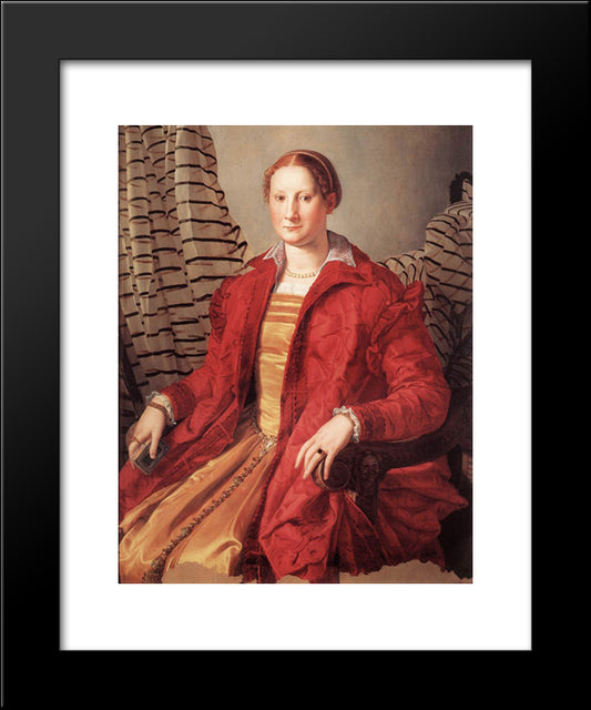Portrait Of A Lady 20x24 Black Modern Wood Framed Art Print Poster by Bronzino, Agnolo
