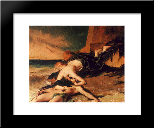 Hero And Leander 20x24 Black Modern Wood Framed Art Print Poster by Etty, William