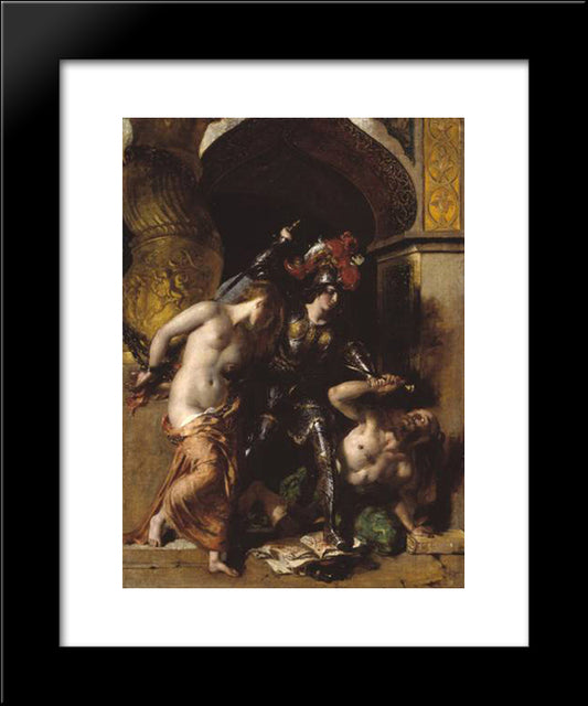 Britomart Redeems Fair Amoret 20x24 Black Modern Wood Framed Art Print Poster by Etty, William