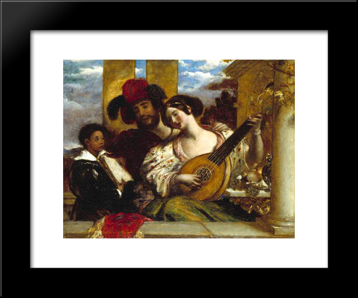 Il Duetto 20x24 Black Modern Wood Framed Art Print Poster by Etty, William