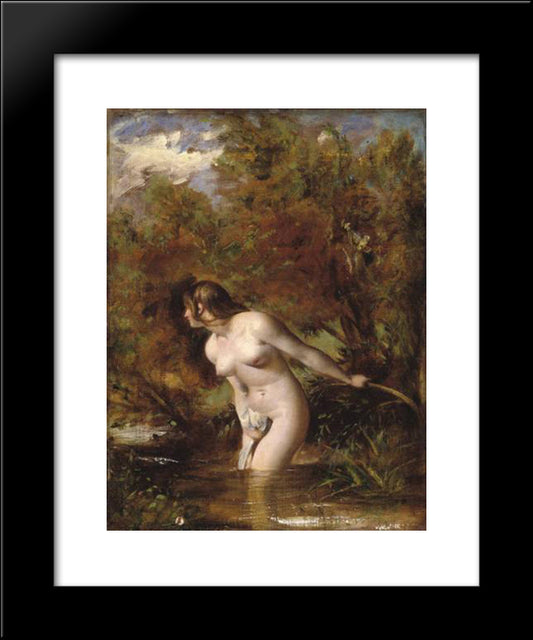 Musidora (The Bather) 20x24 Black Modern Wood Framed Art Print Poster by Etty, William