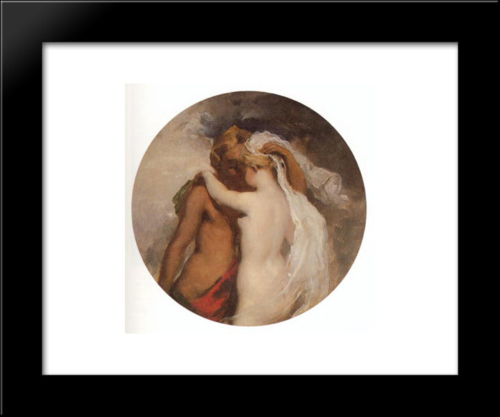 Nymph And Satyr 20x24 Black Modern Wood Framed Art Print Poster by Etty, William