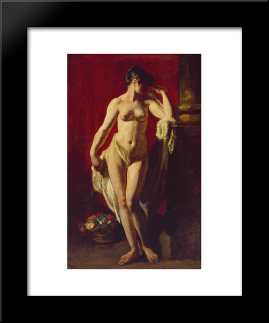 Standing Female Nude 20x24 Black Modern Wood Framed Art Print Poster by Etty, William