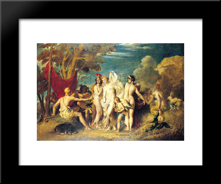 The Judgement Of Paris 20x24 Black Modern Wood Framed Art Print Poster by Etty, William