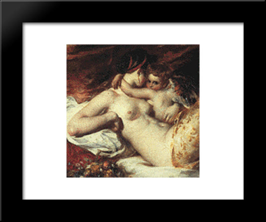 Venus And Cupid 20x24 Black Modern Wood Framed Art Print Poster by Etty, William