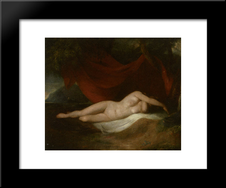 Reclining Female Nude 20x24 Black Modern Wood Framed Art Print Poster by Etty, William