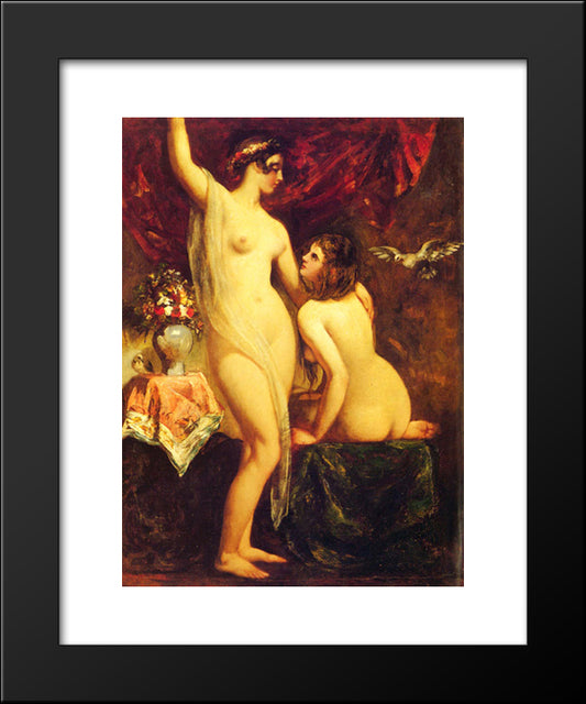 Two Nudes In An Interior 20x24 Black Modern Wood Framed Art Print Poster by Etty, William