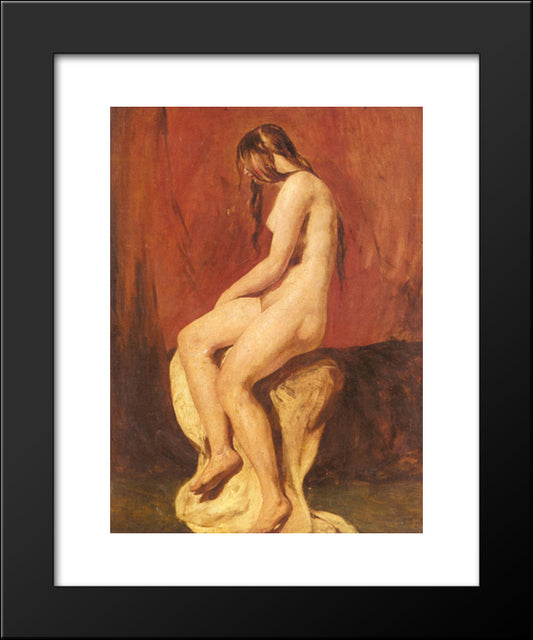 Study Of A Female Nude 20x24 Black Modern Wood Framed Art Print Poster by Etty, William