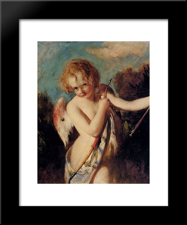 Cupid 20x24 Black Modern Wood Framed Art Print Poster by Etty, William