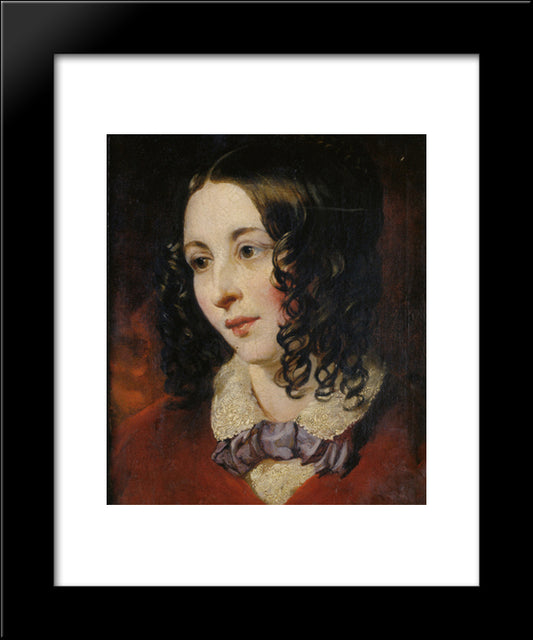 Portrait Of Miss Eliza Cook 20x24 Black Modern Wood Framed Art Print Poster by Etty, William