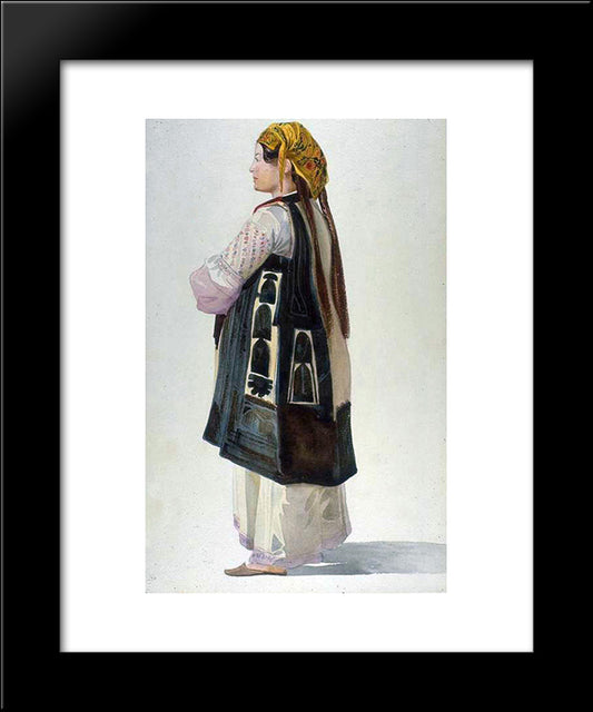 Albanian Peasant, Athens 20x24 Black Modern Wood Framed Art Print Poster by Gleyre, Charles