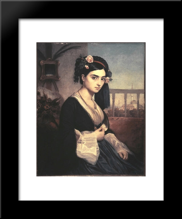 Oriental Lady 20x24 Black Modern Wood Framed Art Print Poster by Gleyre, Charles