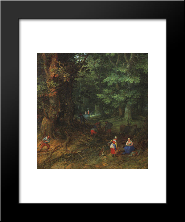 Rest On The Flight To Egypt [Detail: 1] 20x24 Black Modern Wood Framed Art Print Poster by Brueghel, Jan the Elder