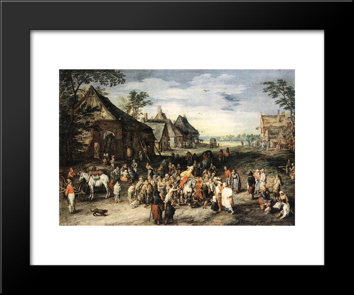 St Martin 20x24 Black Modern Wood Framed Art Print Poster by Brueghel, Jan the Elder