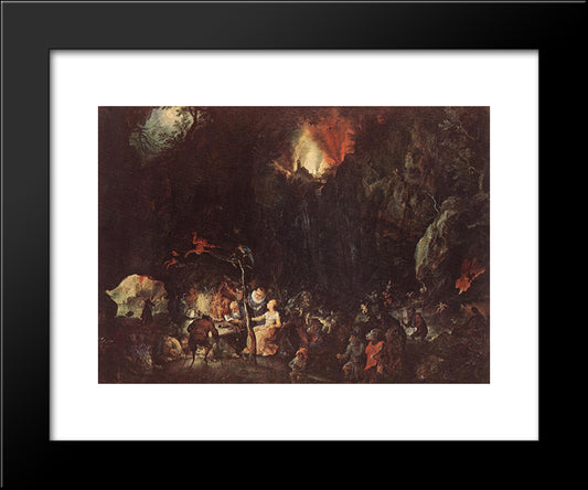 Temptation Of St Anthony 20x24 Black Modern Wood Framed Art Print Poster by Brueghel, Jan the Elder