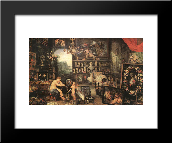 The Sense Of Sight 20x24 Black Modern Wood Framed Art Print Poster by Brueghel, Jan the Elder