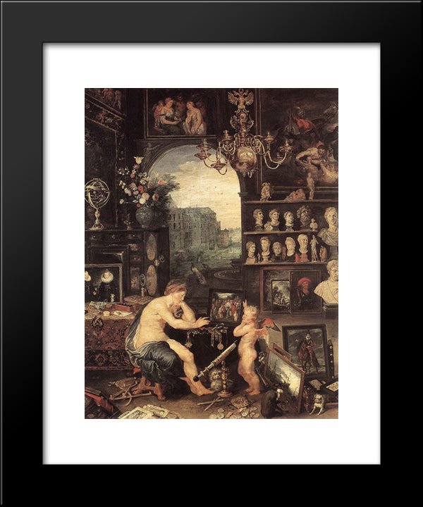 The Sense Of Sight [Detail: 1] 20x24 Black Modern Wood Framed Art Print Poster by Brueghel, Jan the Elder