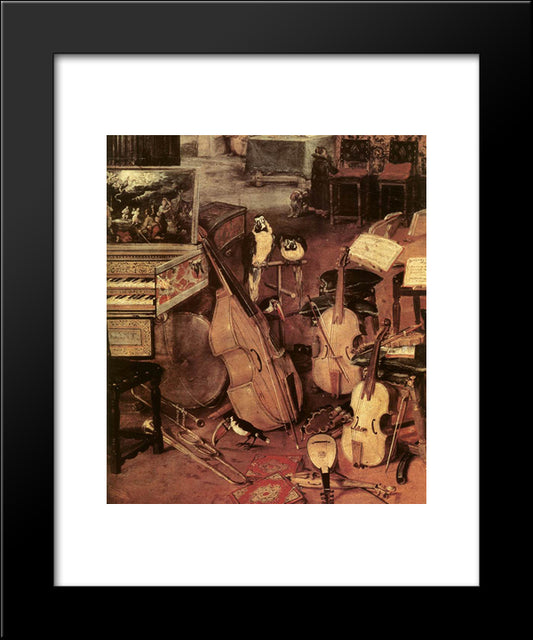 The Sense Of Hearing [Detail: 1] 20x24 Black Modern Wood Framed Art Print Poster by Brueghel, Jan the Elder