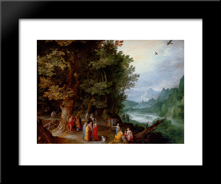 Saint John Preaching In The Wilderness 20x24 Black Modern Wood Framed Art Print Poster by Brueghel, Jan the Elder