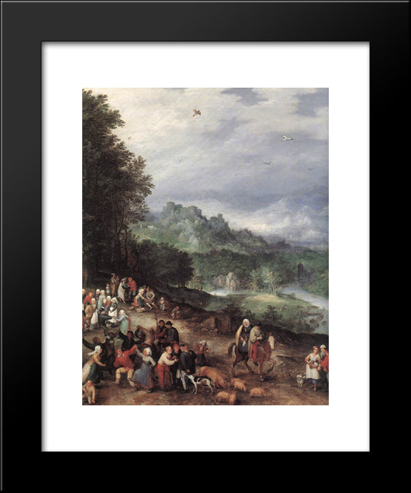 A Flemish Fair (Detail) 20x24 Black Modern Wood Framed Art Print Poster by Brueghel, Jan the Elder