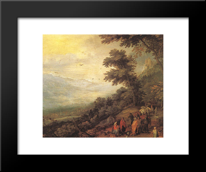 Gathering Of Gypsies In The Wood 20x24 Black Modern Wood Framed Art Print Poster by Brueghel, Jan the Elder