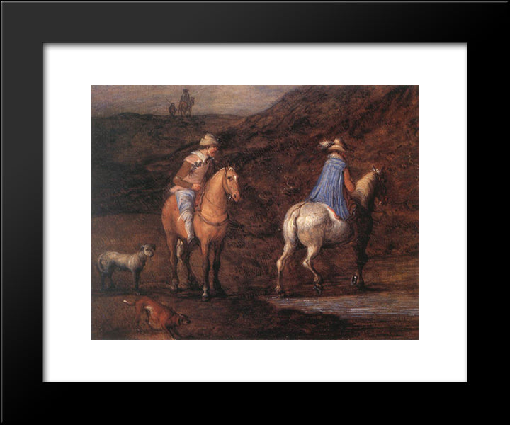 Travellers On The Way [Detail: 1] 20x24 Black Modern Wood Framed Art Print Poster by Brueghel, Jan the Elder