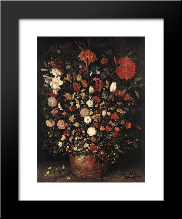 The Great Bouquet 20x24 Black Modern Wood Framed Art Print Poster by Brueghel, Jan the Elder