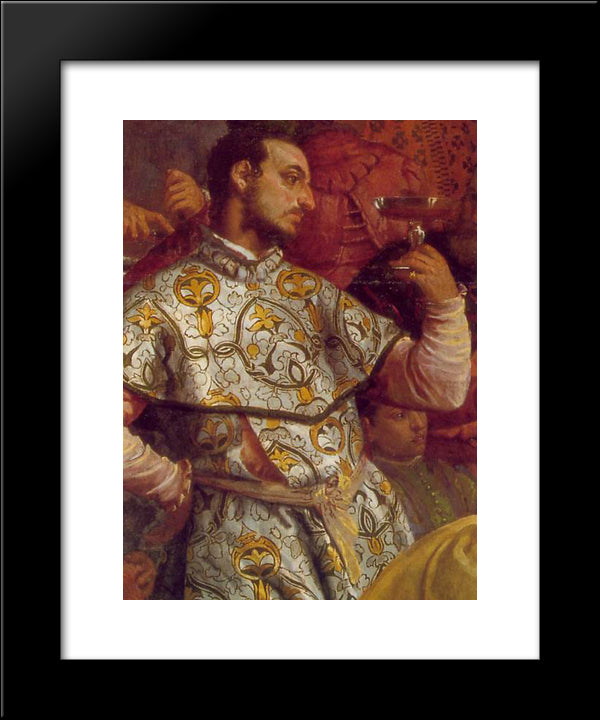 The Marriage At Cana [Detail: 3] 20x24 Black Modern Wood Framed Art Print Poster by Veronese, Paolo