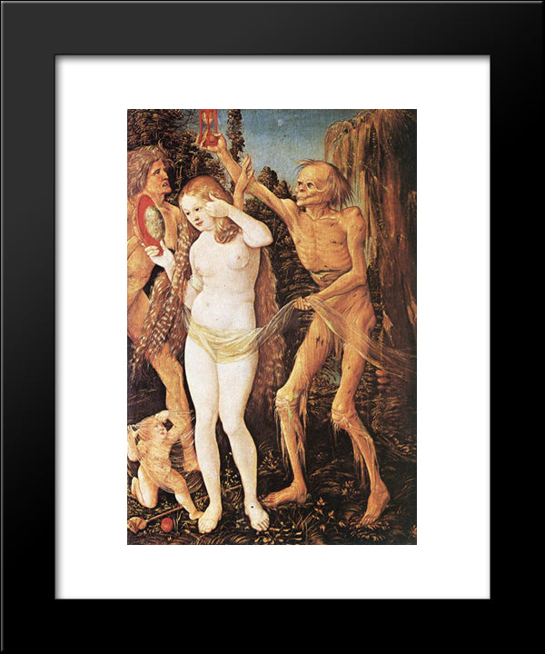 Three Ages Of The Woman And The Death 20x24 Black Modern Wood Framed Art Print Poster by Baldung, Hans