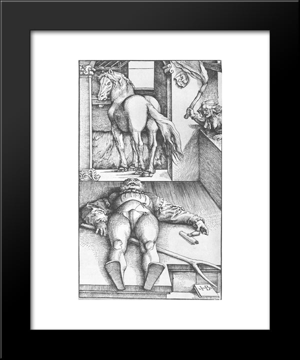 The Groom Bewitched 20x24 Black Modern Wood Framed Art Print Poster by Baldung, Hans