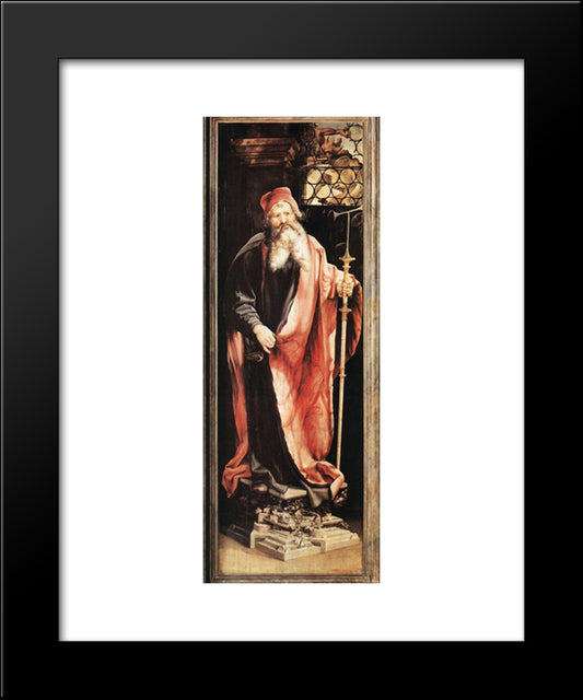 St Anthony The Hermit 20x24 Black Modern Wood Framed Art Print Poster by Grunewald, Matthias