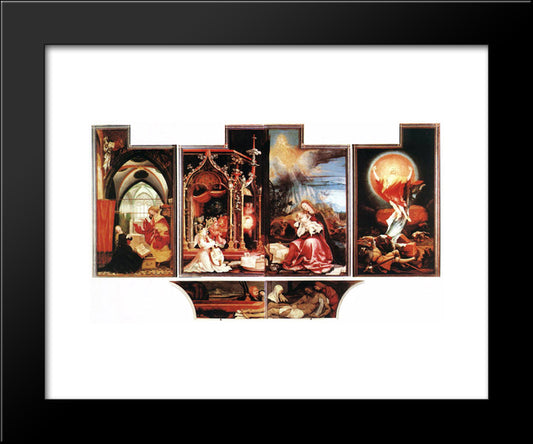 Isenheim Altarpiece (Second View) 20x24 Black Modern Wood Framed Art Print Poster by Grunewald, Matthias