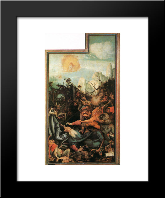 The Temptation Of St Anthony 20x24 Black Modern Wood Framed Art Print Poster by Grunewald, Matthias