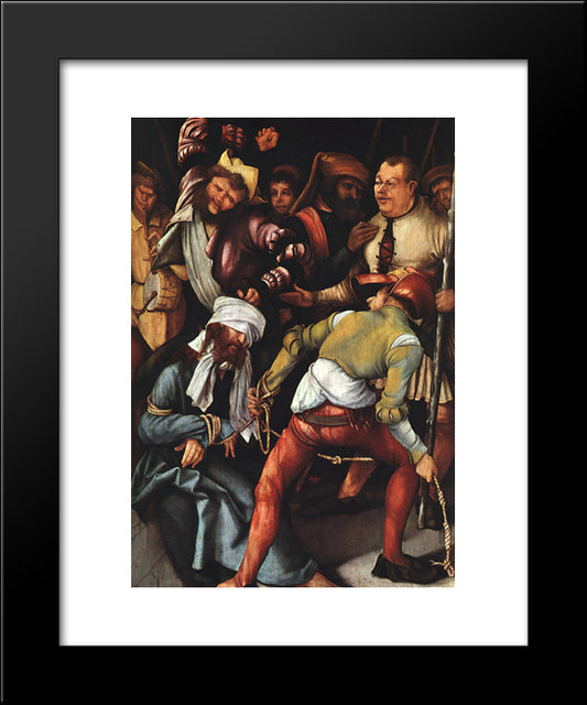 The Mocking Of Christ 20x24 Black Modern Wood Framed Art Print Poster by Grunewald, Matthias