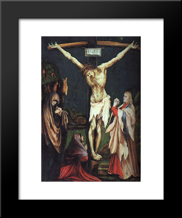 The Small Crucifixion 20x24 Black Modern Wood Framed Art Print Poster by Grunewald, Matthias