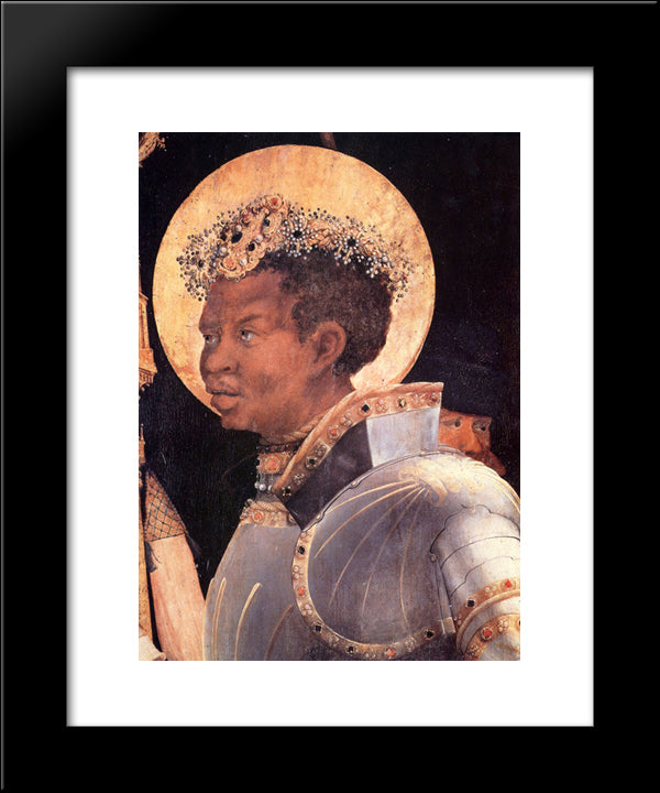 St. Maurice (Detail From Meeting Of Saints Eramus & Maurice) 20x24 Black Modern Wood Framed Art Print Poster by Grunewald, Matthias