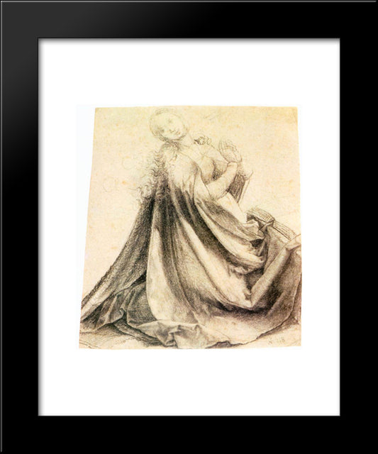 Virgin Of The Annunciation 20x24 Black Modern Wood Framed Art Print Poster by Grunewald, Matthias