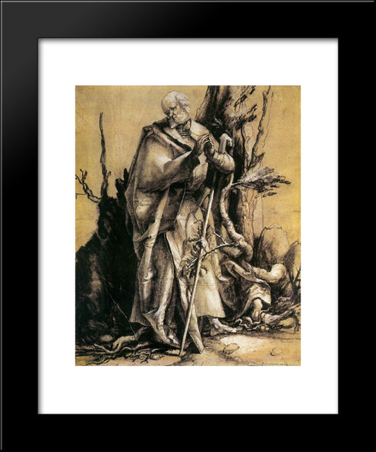 St John In The Forest 20x24 Black Modern Wood Framed Art Print Poster by Grunewald, Matthias