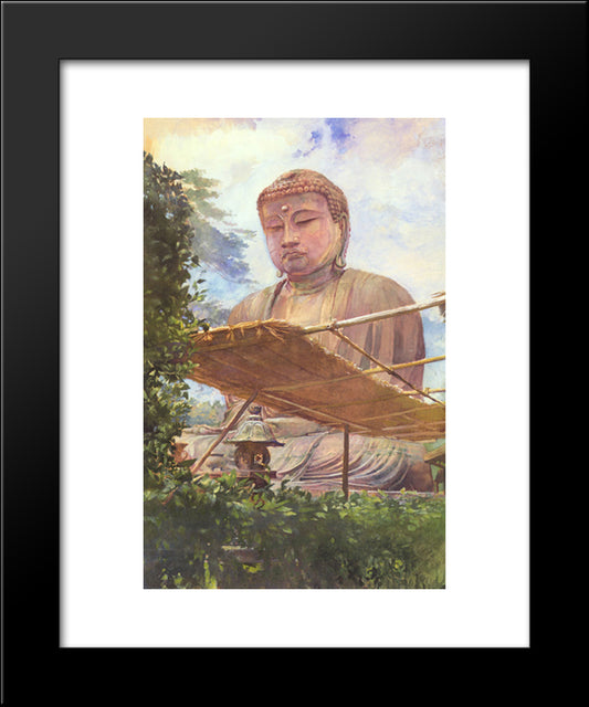 The Great Statue Of Amida Buddha At Kamakura 20x24 Black Modern Wood Framed Art Print Poster by LaFarge, John