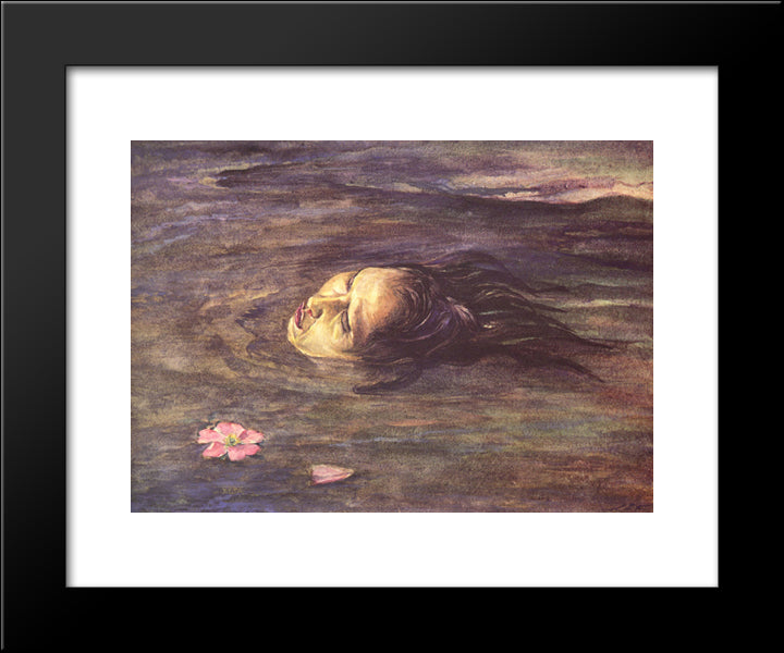 The Strange Thing Little Kiosai Saw In The River 20x24 Black Modern Wood Framed Art Print Poster by LaFarge, John