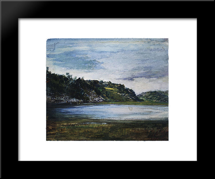 Paradise Rocks''Study At Paradise, Newport, Rhode Island 20x24 Black Modern Wood Framed Art Print Poster by LaFarge, John