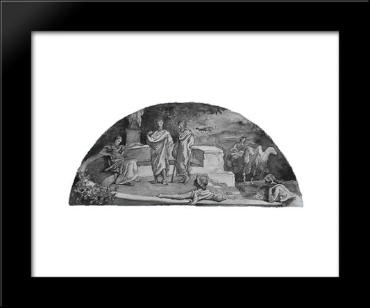 The Relation Of The Individual To The State: Socrates And His Friends Discuss 'The Republic,' As In Plato'S Account 20x24 Black Modern Wood Framed Art Print Poster by LaFarge, John