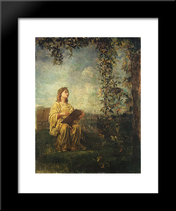 The Muse Of Painting 20x24 Black Modern Wood Framed Art Print Poster by LaFarge, John