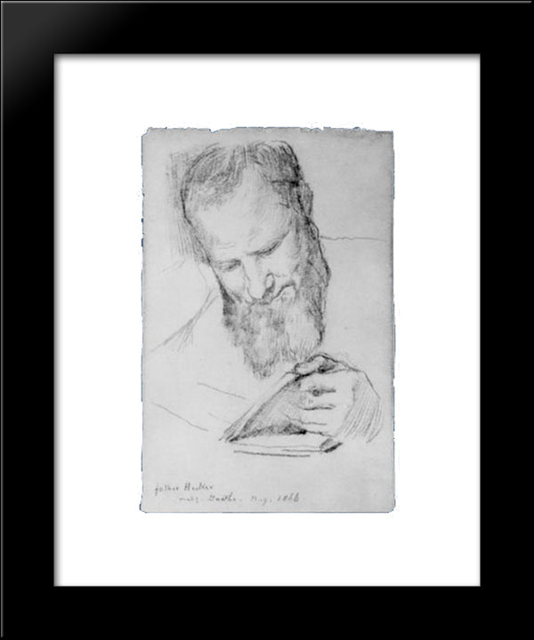 Father Hecker Reading Goethe 20x24 Black Modern Wood Framed Art Print Poster by LaFarge, John