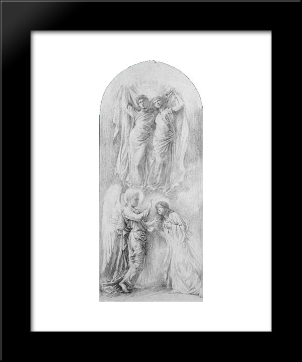 Angel Sealing The Servants Of God (Study For The Anna,Margaret Sherman And Gertrude Van Dalfsen Memorial Window, Trinity Church, Buffalo, N.Y.) 20x24 Black Modern Wood Framed Art Print Poster by LaFarge, John