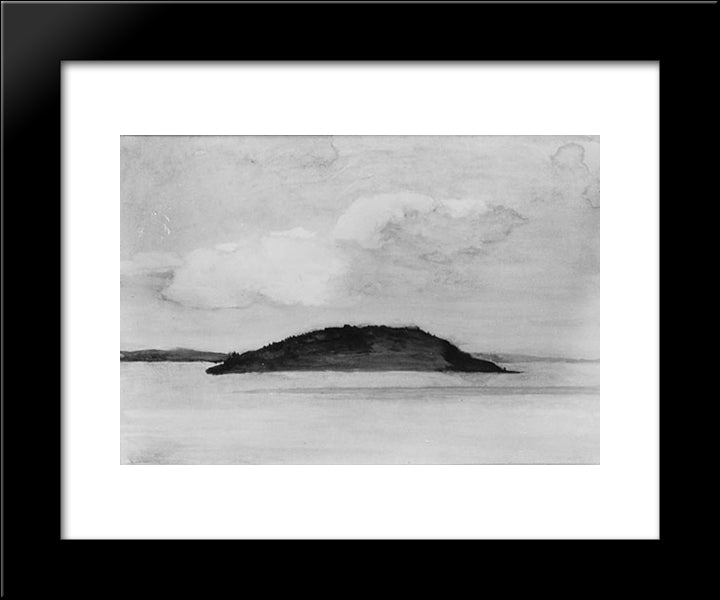 Sheep Porcupine Island, Bar Harbor, Maine, Evening Study, August 29, 1896 20x24 Black Modern Wood Framed Art Print Poster by LaFarge, John