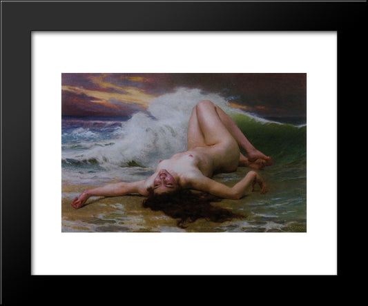 The Wave 20x24 Black Modern Wood Framed Art Print Poster by Seignac, Guillaume