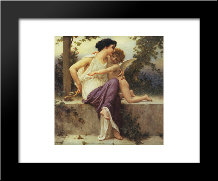 Cupid Disarmed 20x24 Black Modern Wood Framed Art Print Poster by Seignac, Guillaume